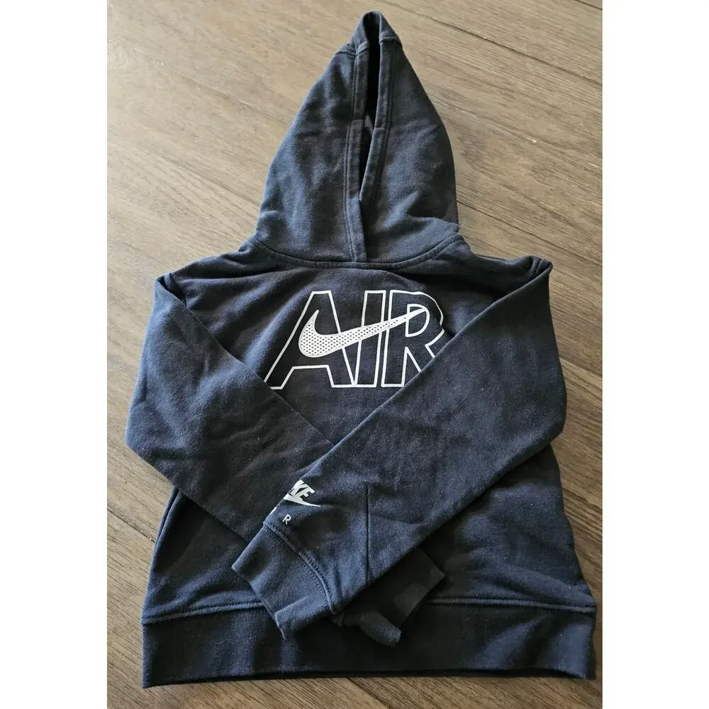 Lot of 2 Identical Nike Air Black Hoodies Size 6 Kids 5-6 Years, Twins!